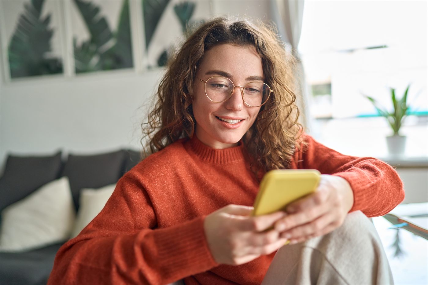 Parent using the app